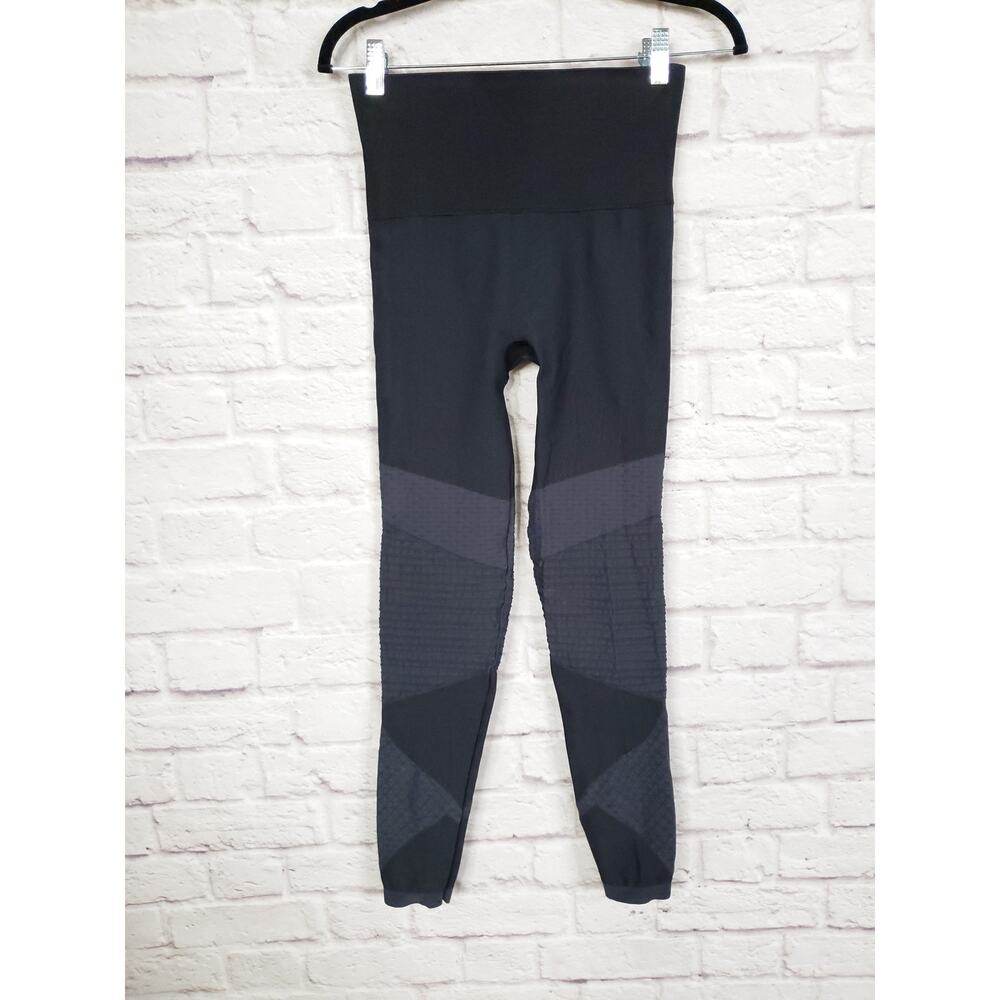 Spanx Look At Me Now Seamless Moto Leggings Black Gray Size Medium